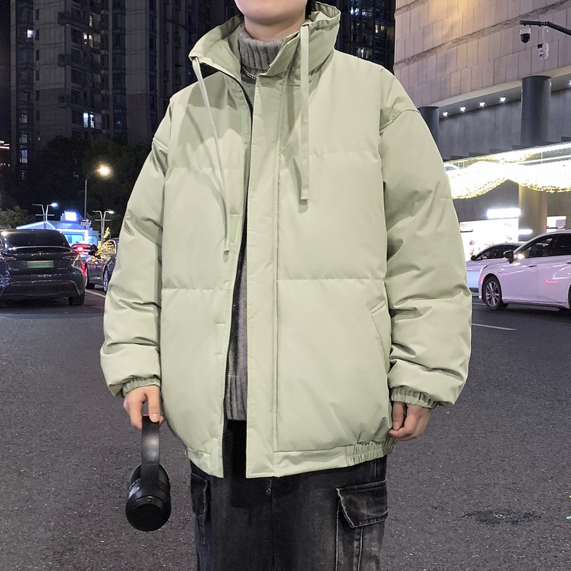 Unisex Padded Jacket With Stand-up Collar Warm Winter Coat_voghion.com