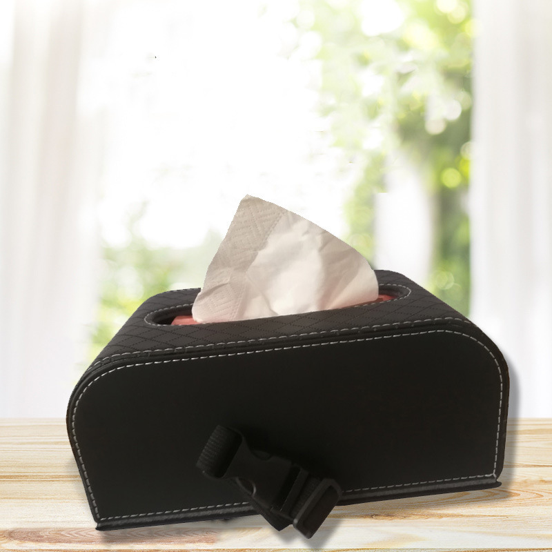 一件代发车载绑带纸巾盒车用扶手箱压纹餐巾抽纸盒套创意压纹