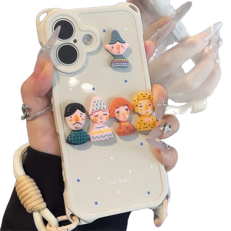 卡通小人偶贴件挂绳适用iPhone17苹果16手机壳华为vivoppo小米15|undefined