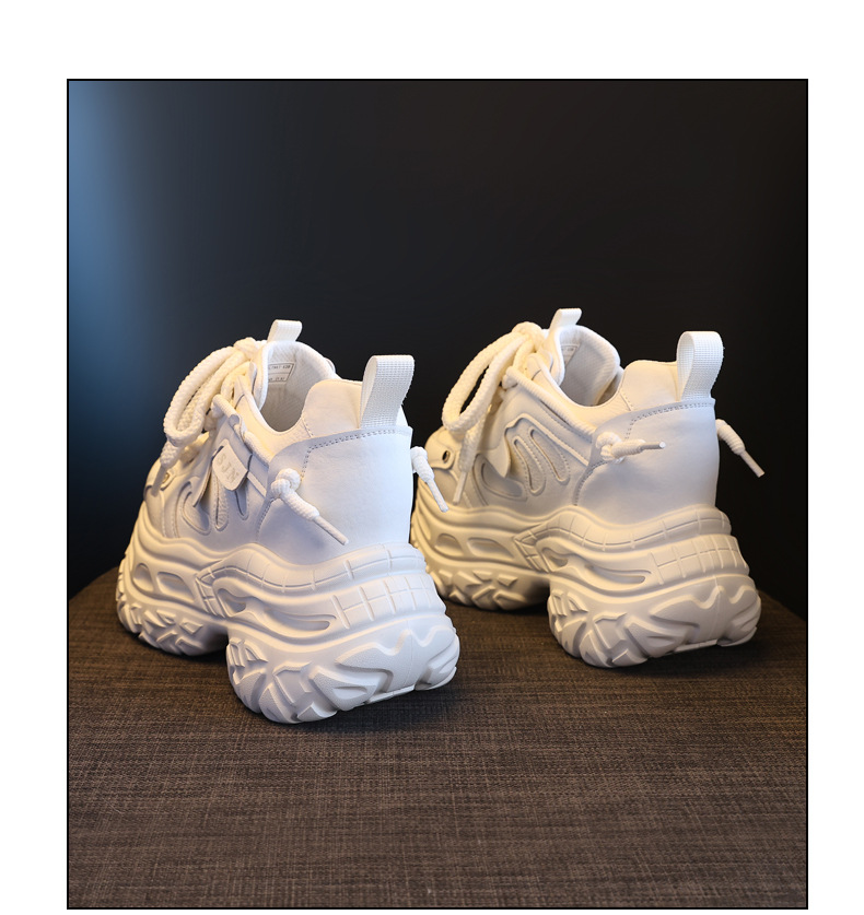 Giày sneaker nữ đế dày tăng chiều cao phong cách daddy chunky — màu đen chi tiết 19