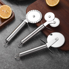 Stainless steel 430 pizza cutter, round tube handle single wheel knife, double wheel knife, pizza knife, LOGO can be printed