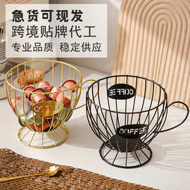 欧式铁艺桌面咖啡胶囊收纳架可移动食品糖果展示架客厅厨房置物架