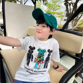 童装夏季男童纯棉T恤短袖夏装中大童炸街上衣儿童T恤潮酷中小童