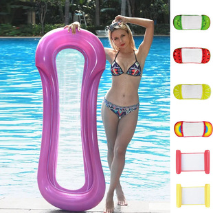 Inflatable Floating Pool Lounger, Foldable Recliner, Thickened Floating Bed, Water Play Hammock, Single-Person High Buoyancy