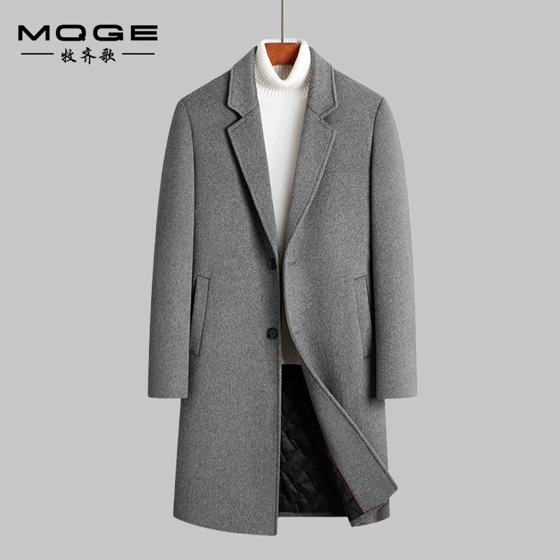 Новая мужская шерстяная куртка на осень-зиму 2024 года, средней длины, с воротником-стойкой, утепленная хлопком, утолщенная, зимняя