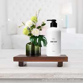 木制水槽肥皂托盘桌面木制花盆底座摆件木制香薰置物架收纳托盘