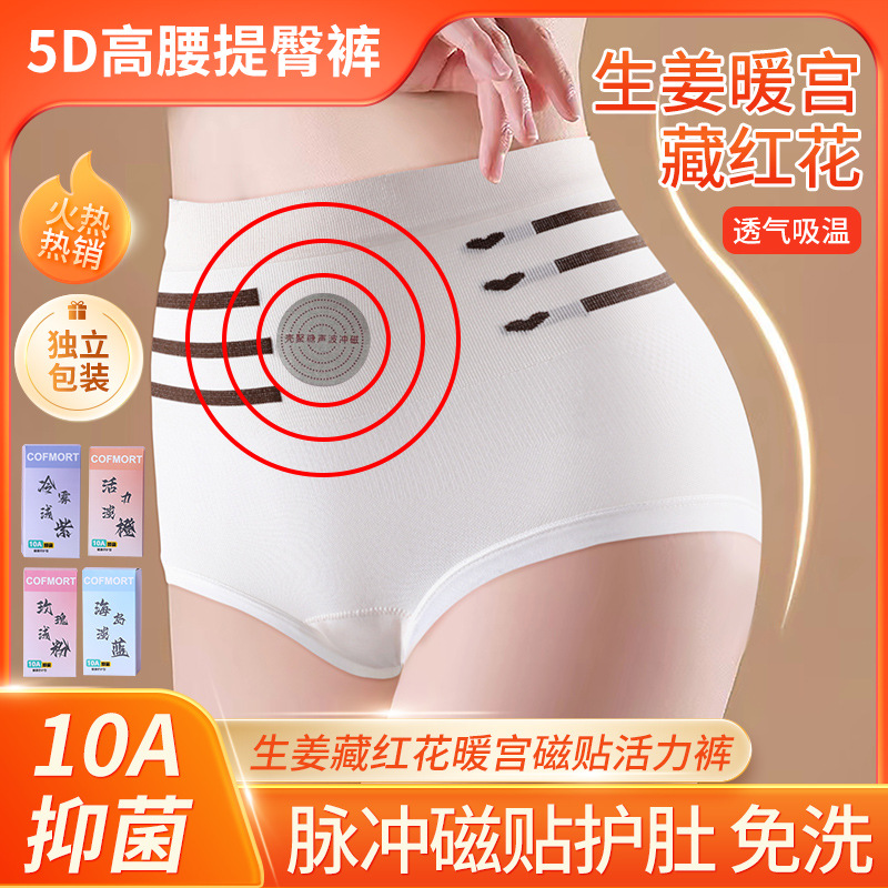 Source Factory Wholesale New Style Individually Packaged Pulse Magnetic Underwear High Waist Tummy Control Seamless Women's Underwear