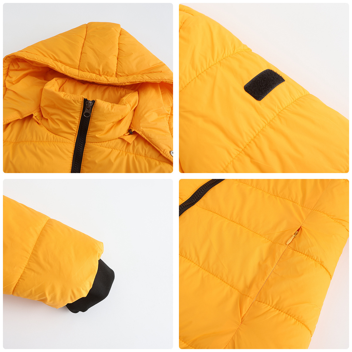 Abrigo de invierno para mujer con capucha extraíble parka impermeable_voghion.com