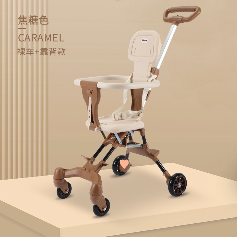 Caminar para bebés confortável, ligero y plegable, carrito de cuatro ruedas para bebés de dos vías para niños caminando para bebés