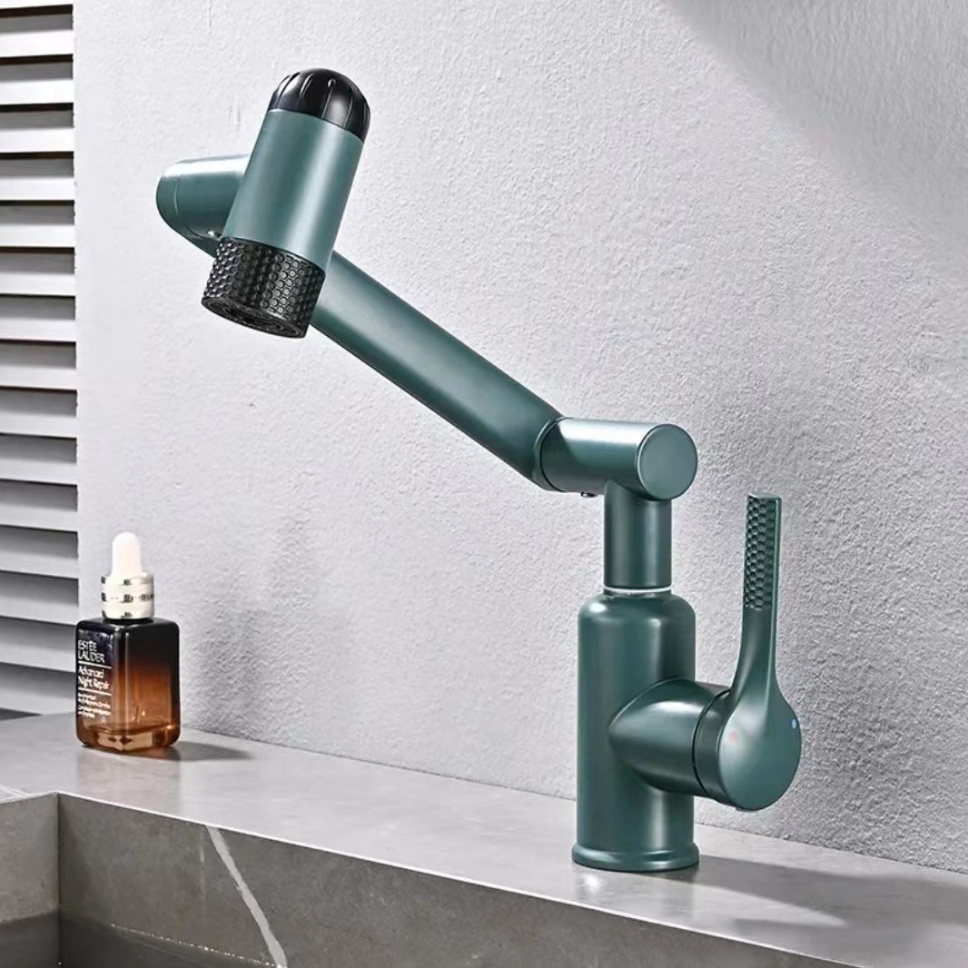 Gato afortunado de acero inoxidable brazo robótico grifo de cocina para el hogar fregadero de extracción multifuncional de cocina grifo de lavabo