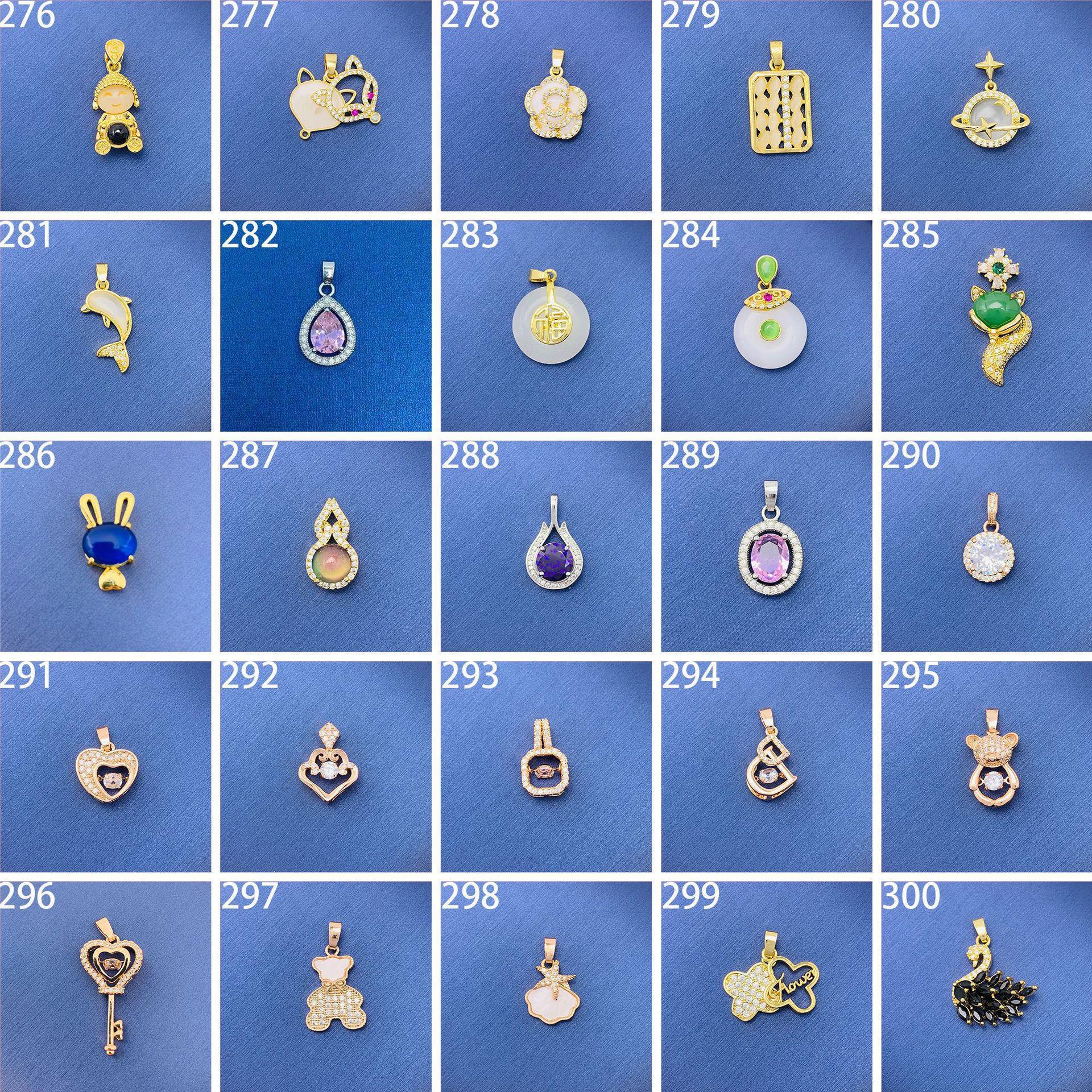 Cientos de colgantes con estilo de moda, modelos de pareja clásicos y versátiles, exquisitos colgantes, accesorios para novias [sin cadena]