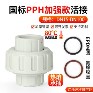 戎生PPH活接头PPR热熔承插直接化工管接头对接器管道快速转换直通