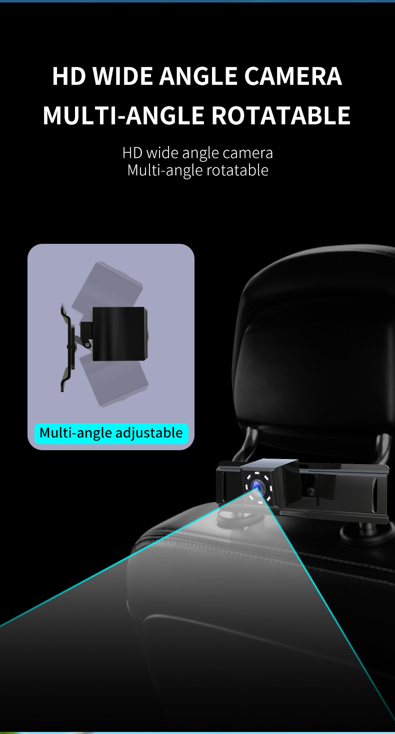 Car-Mounted Baby Monitor with 4.3inch Monitors + 8-Light Infrared Night Vision Camera for Rear-Seat Monitoring