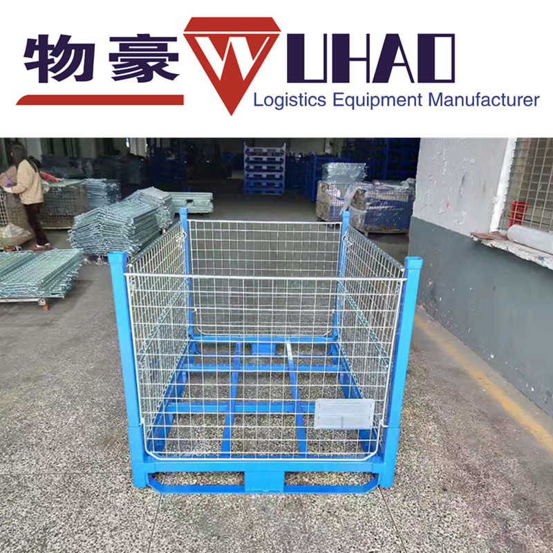 重型金属周转箱 汽配专用铁框 可折叠式大铁框钢制料箱托盘笼铁笼