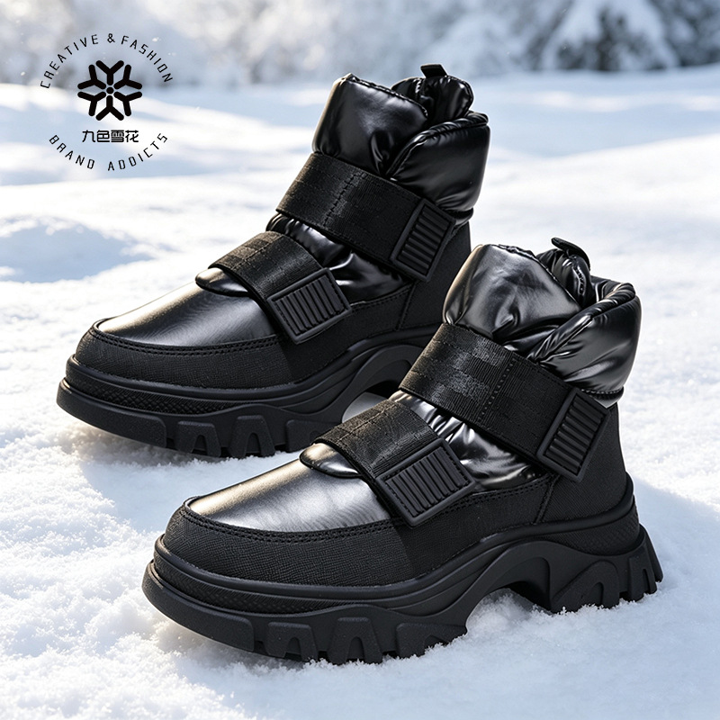 Cross-border wool-lined thick-soled snow boots for women