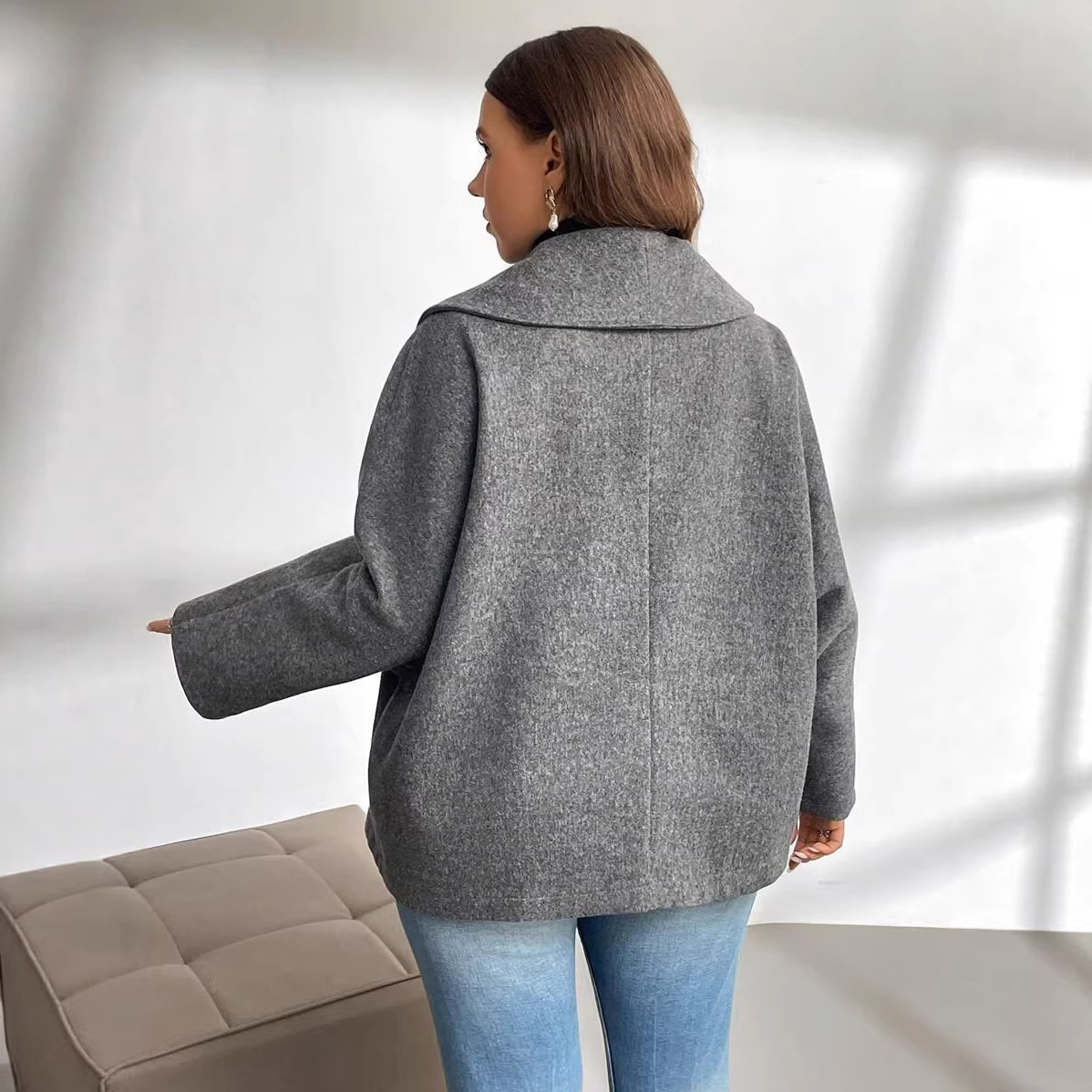 2026 Fall/Winter Woolen Coat Fashion Temperament Versatile Jacket Commuter Long Top Wholesale_ecoleips.com