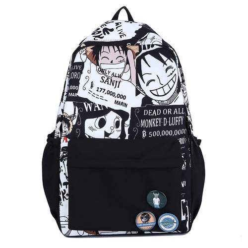 Street Fashion Print Student Backpack Casual Middle/High School Student Bag Trend Brand Print Anime Backpack For Boys and Girls