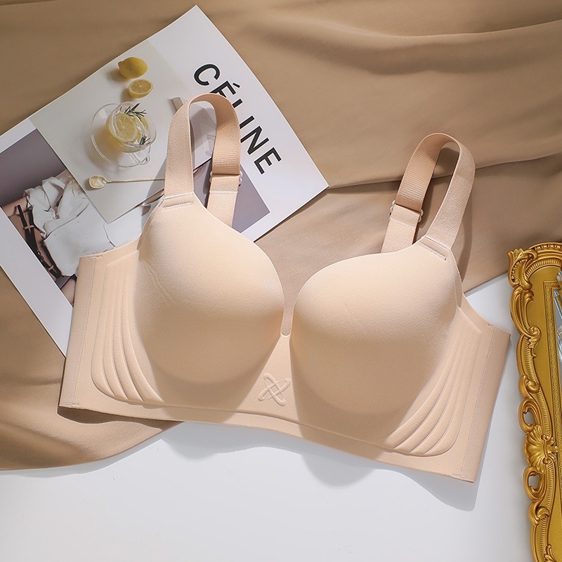大きい胸と小さい胸の女性用下着、調節可能なフルカップ薄型ブラジャー、秋冬用プッシュアップと副乳のたるみ防止ブラジャー|undefined