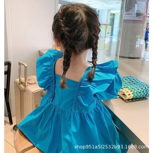 Baby girl summer clothes for children 2024 new Korean style princess skirt girls skirt children's style puff sleeve dress