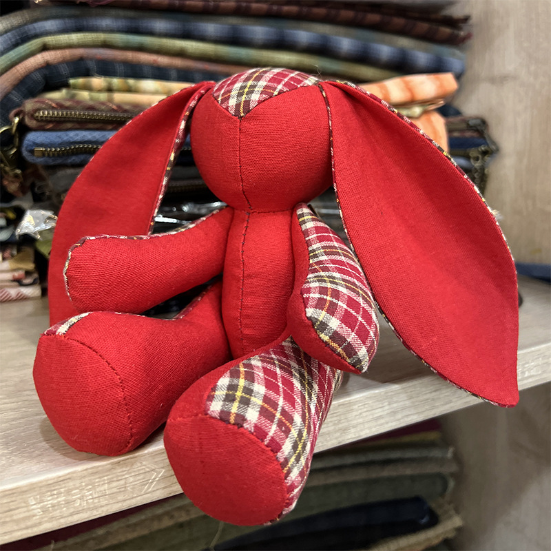 Patchwork creativo conejo muñeca Lu bordado hecho a mano material de bricolaje Paquete de regalo de los niños decoración del hogar grandes orejas de conejo
