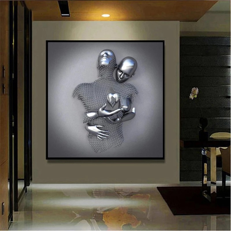 Metal figure statue art poster hanging p...