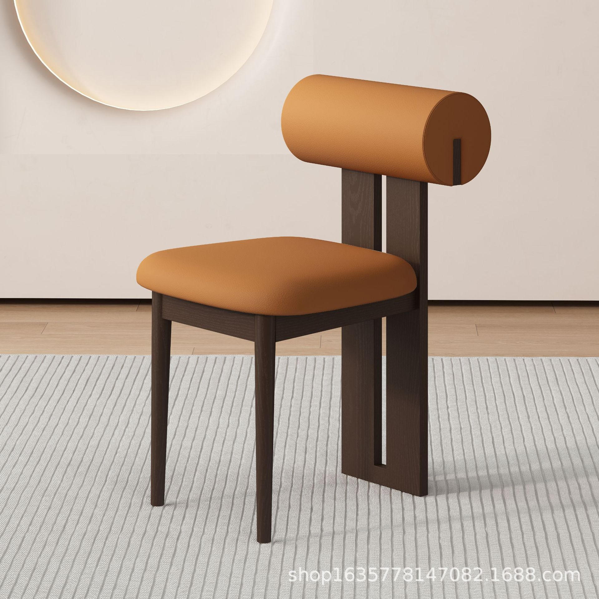 Silla de comedor de madera maciza medieval francesa retro silla de respaldo doméstica diseñador nórdico silla de hipopótamo casual fábrica de origen