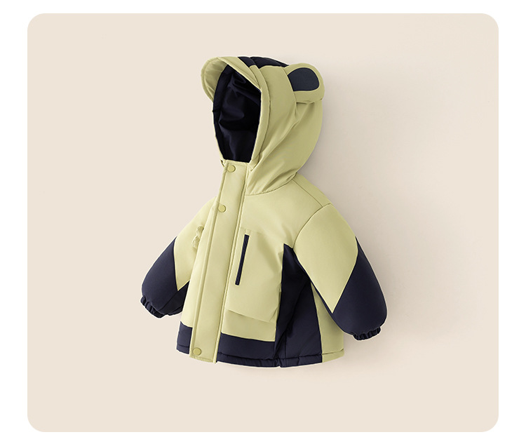 Silta ziemas jaka bērniem ar kapuci un flīsa oderi_voghion.com