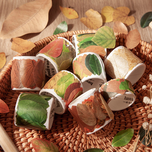 Good Day Tape Champs’ Fallen Leaves Series 8 Creative Plant Handbags DIY Decorative Stickers
