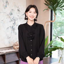 YUN韫秋季新款衬衫女通勤百搭正装职业长袖上衣高级感衬衣上衣