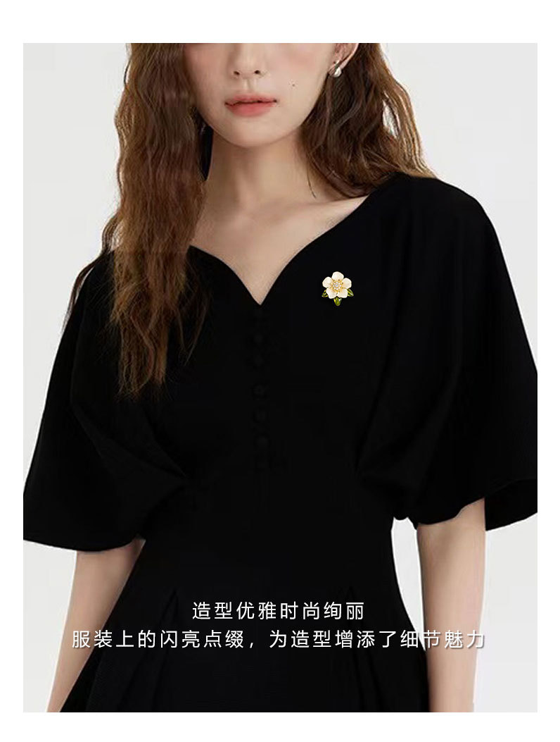 清新栀子之花胸针时尚百搭花朵别针新品小众高级感胸花