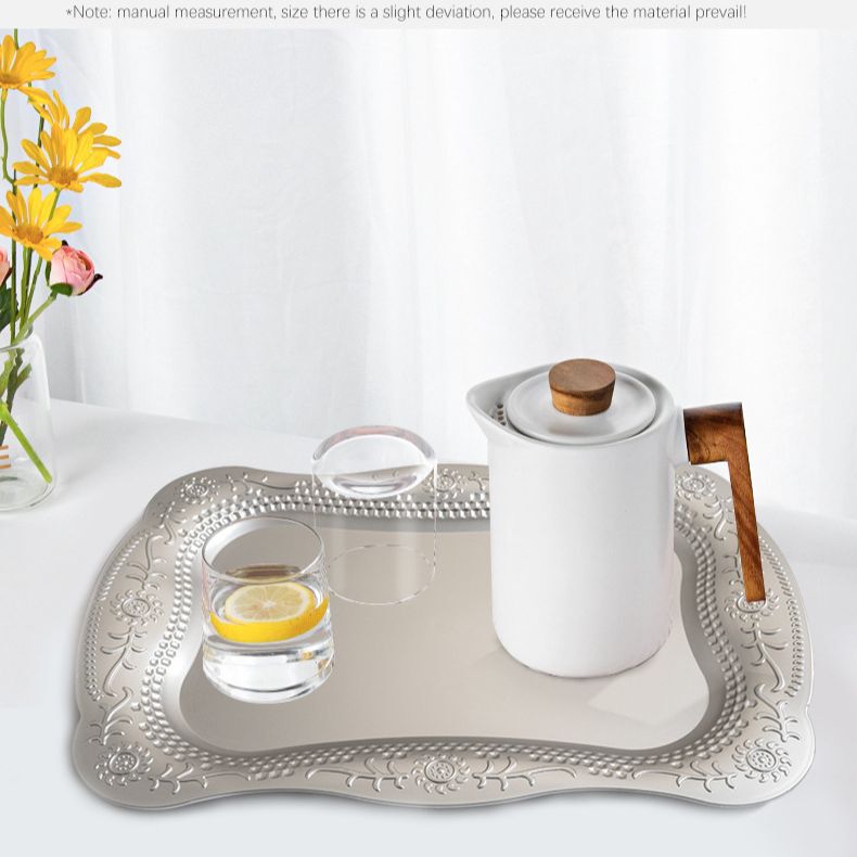 Light Luxury Rectangular Tray Reusable Plastic Tray Fruit Decorative Tray Household Tea Tray Cup Tray