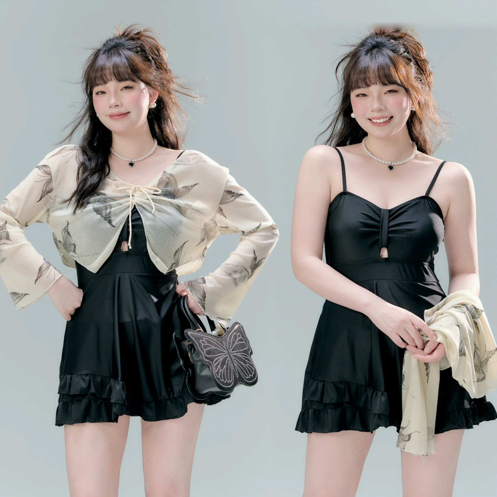 Купальник больших размеров для женщин, слегка полных девушек, закрывает тело, консервативный купальник для похудения 2025 года, больших размеров с накидкой, купальник для взрослых с горячими источниками.