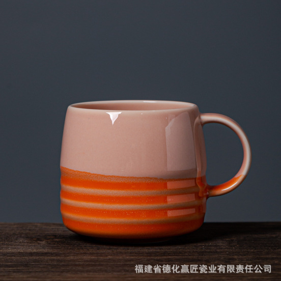 Taza de cerámica retro Taza transfronteriza Taza de té de la tarde simple de estilo japonés Juego creativo de tazas y platillos de café de gres