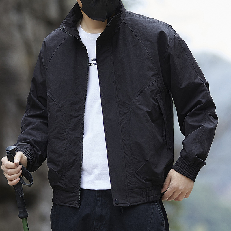 Transfronterizo simple chaqueta casual hombre chaqueta de moda hombre primavera y otoño nuevo estilo al aire libre chaqueta de asalto hombre tamaño grande