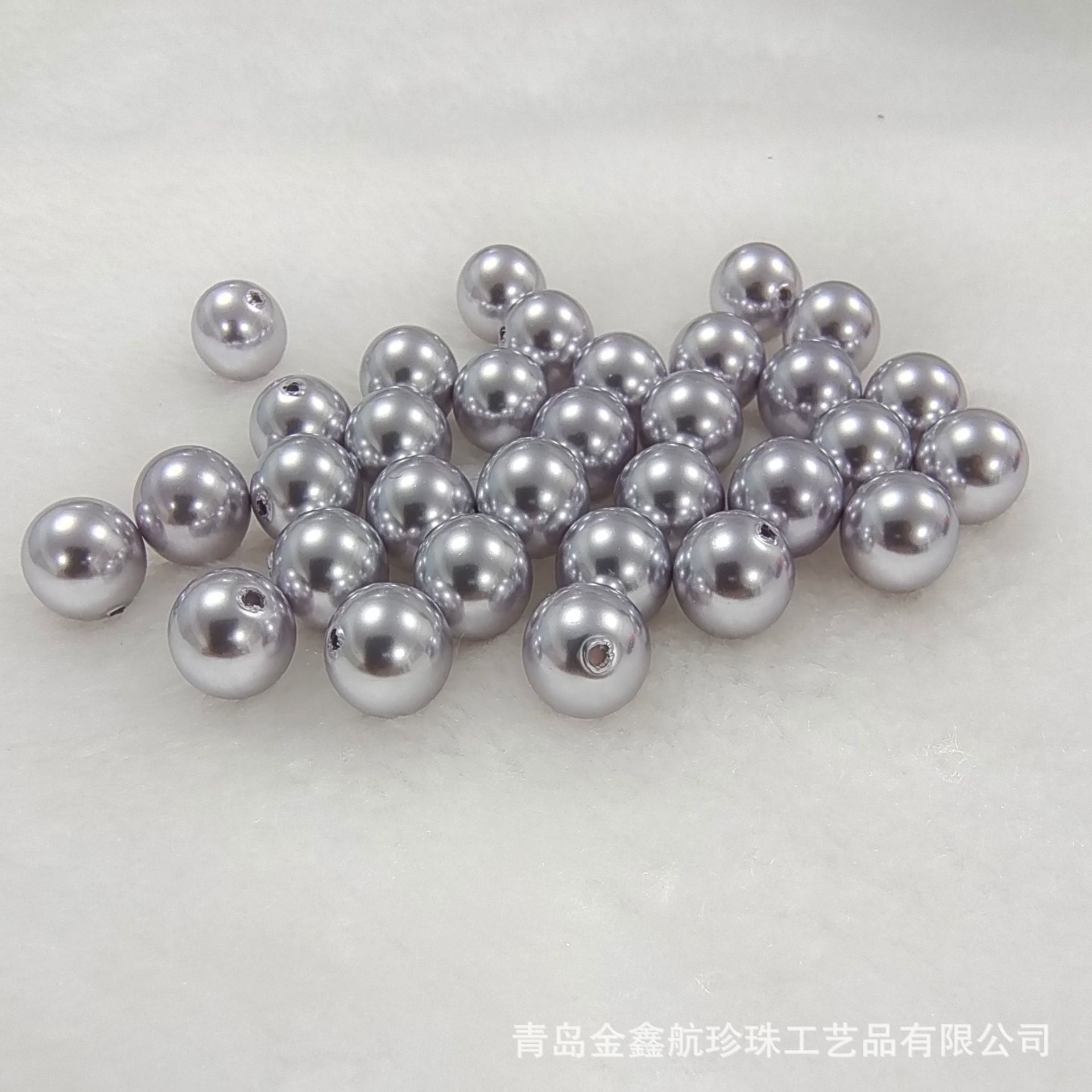薰衣草淡紫水晶玻璃半孔珍珠 正圓524#玻璃仿珍珠DIY耳飾吊墜配件