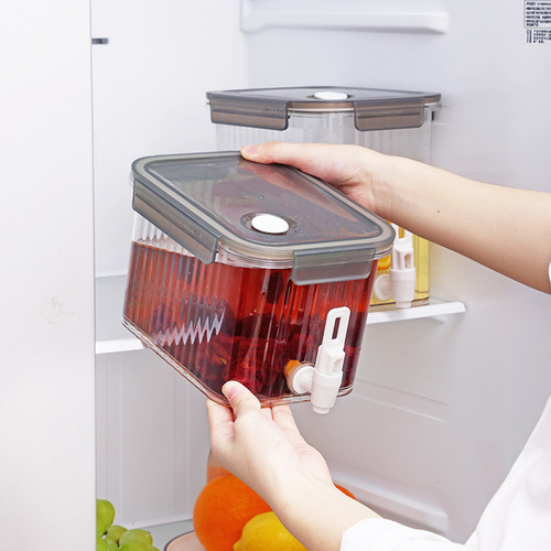 Household refrigerator beverage bucket cold kettle with faucet fruit tea cold brew kettle juice lemon tea cold kettle