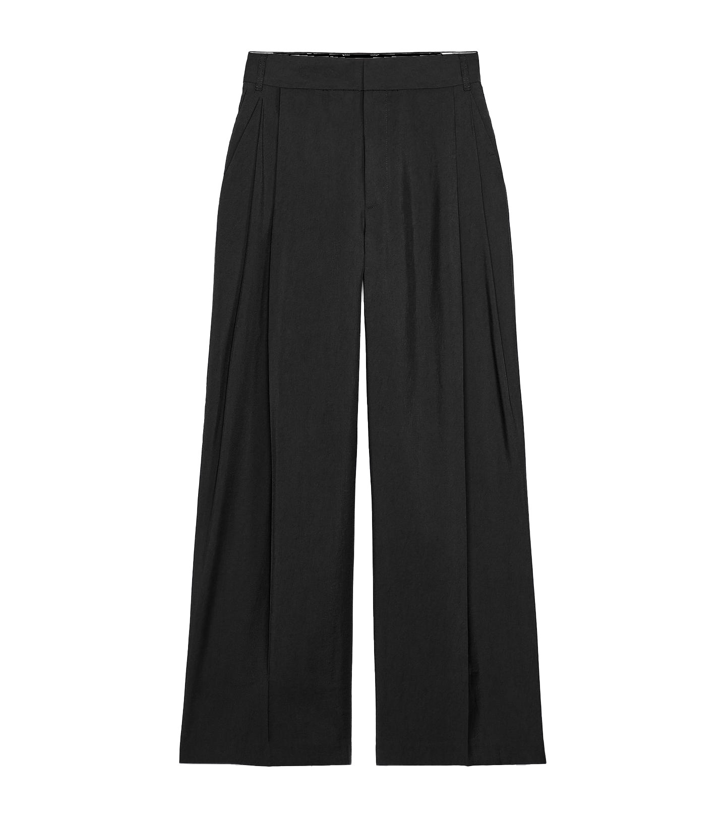 Fashionable Temperamental All-match Daily Flip Double Pleated Wide Leg Pants
