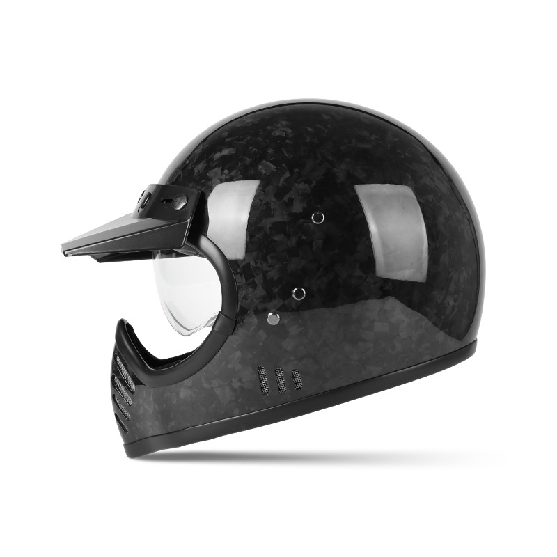 Vgv motocicleta casco 3C certificado retro fibra de carbono completo casco masculino cuatro estaciones universal motocicleta casco femenino invierno