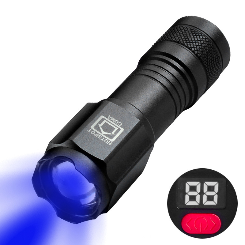 Linterna de luz roja de 630nm mini tipo C de luz intensa estirada zoom de aluminio recargable