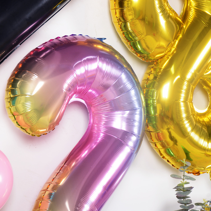 Number Aluminum Film Birthday Balloon display picture 2