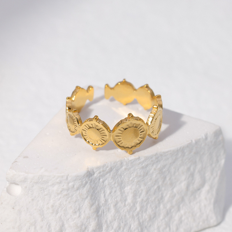 Fashion Geometric Stainless Steel Plating Open Ring