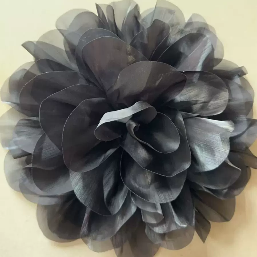 26cm布艺手工卷边绸缎大花朵山茶花 DIY发饰配件饰品辅料