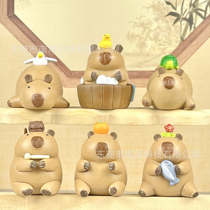 水豚噜噜手办盲盒玩具卡皮巴拉小憨豆公仔扭蛋娃娃机摆件代发|undefined