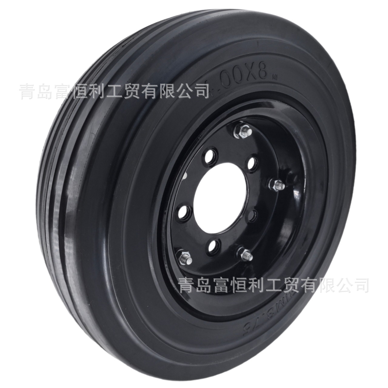 4.00x8机场行李拖车轮胎加厚高载重RIM3.75mm16寸橡胶实心轮胎