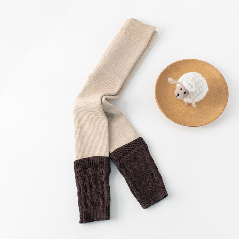 014 양말 스타일 두꺼운 줄무늬 오트밀 컬러