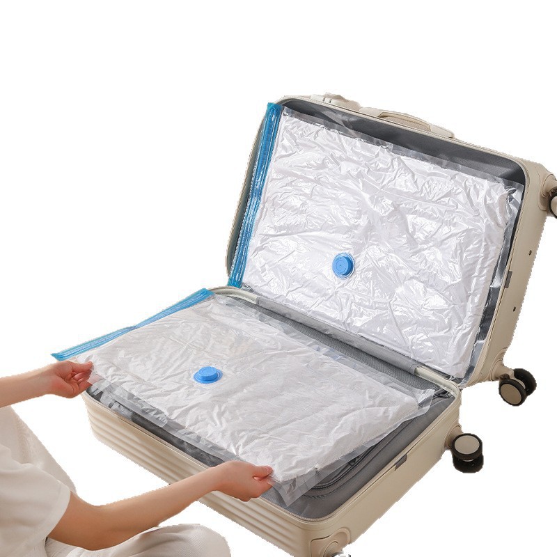 Bolsa de compresión de vacío de borde azul transfronterizo, bolsa de viaje, edredón, ropa, edredón, almacenamiento al vacío al por mayor