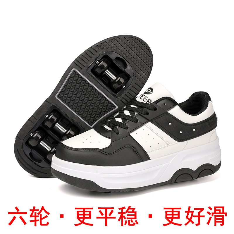 Children's Heelys Shoes, Student Roller Skates, Girls' Heelys Shoes, Six-Wheel Deformation Boys' Roller Skates, Four-Wheel Double Wheels