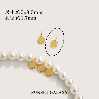 retention 18k gold-plated smooth round: Zərgərlik ara hissələri - 18k-goldsmooth-round-pendant-5-pieces