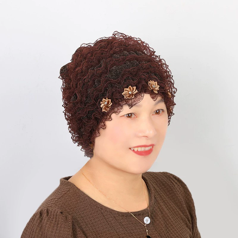 Дышащий кружевной тюрбан с цветочным принтом, осенне-зимняя теплая шапка, закрывающая волосы, шарф-тюрбан, модный и универсальный
