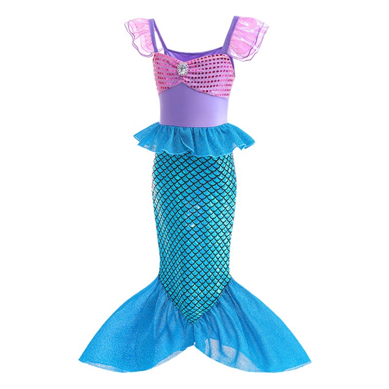 Vestido de chaleco de sirena para niñas de Halloween para niños de estilo occidental vestido sin mangas de princesa vestido de bebé